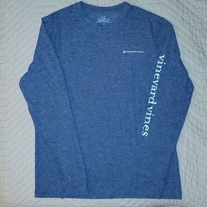 Vineyard Vines Performance/Edgartown long sleeve tee, boys L (16). Dark Blue.